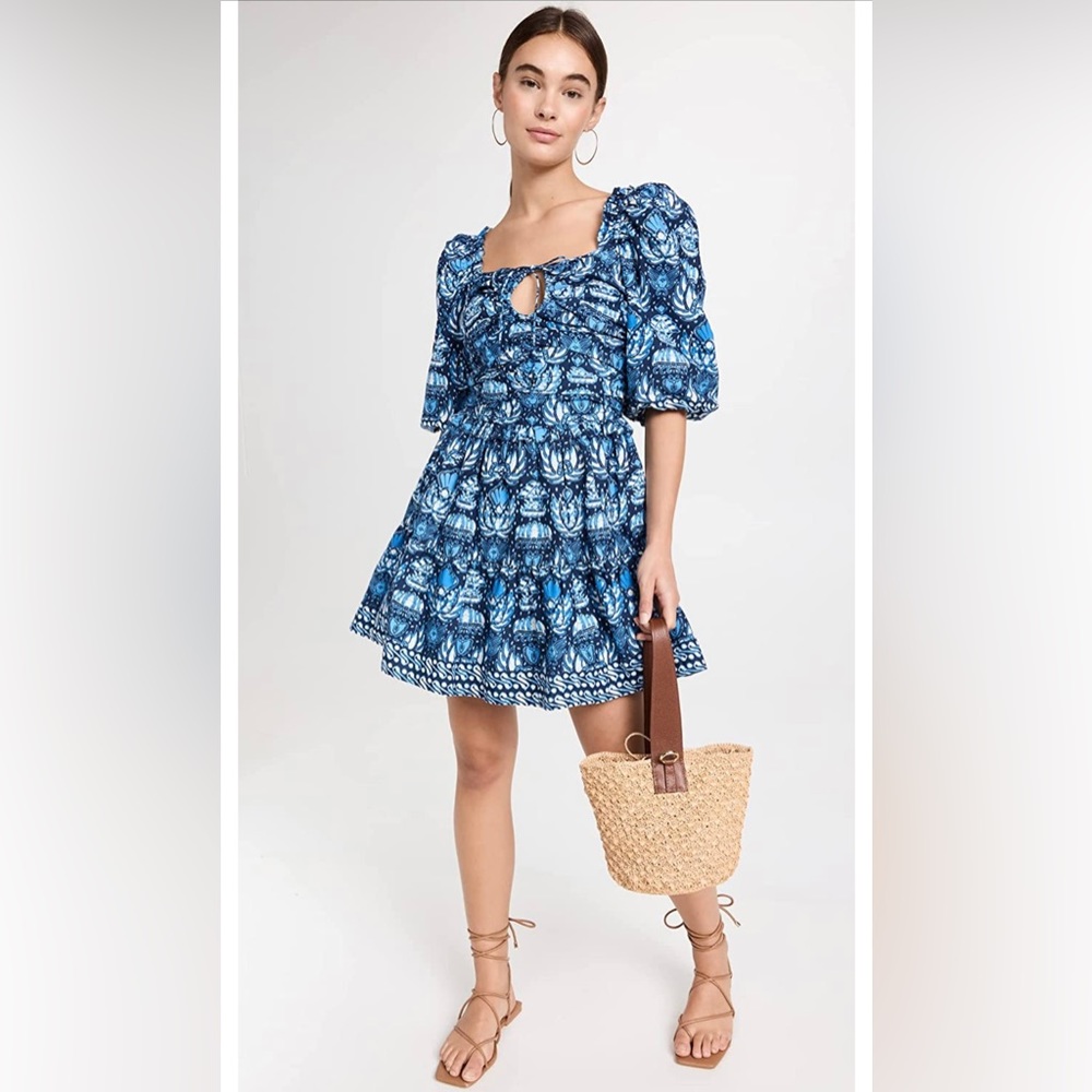 Love the Label Cassie Dress, Dahlia navy print, size S